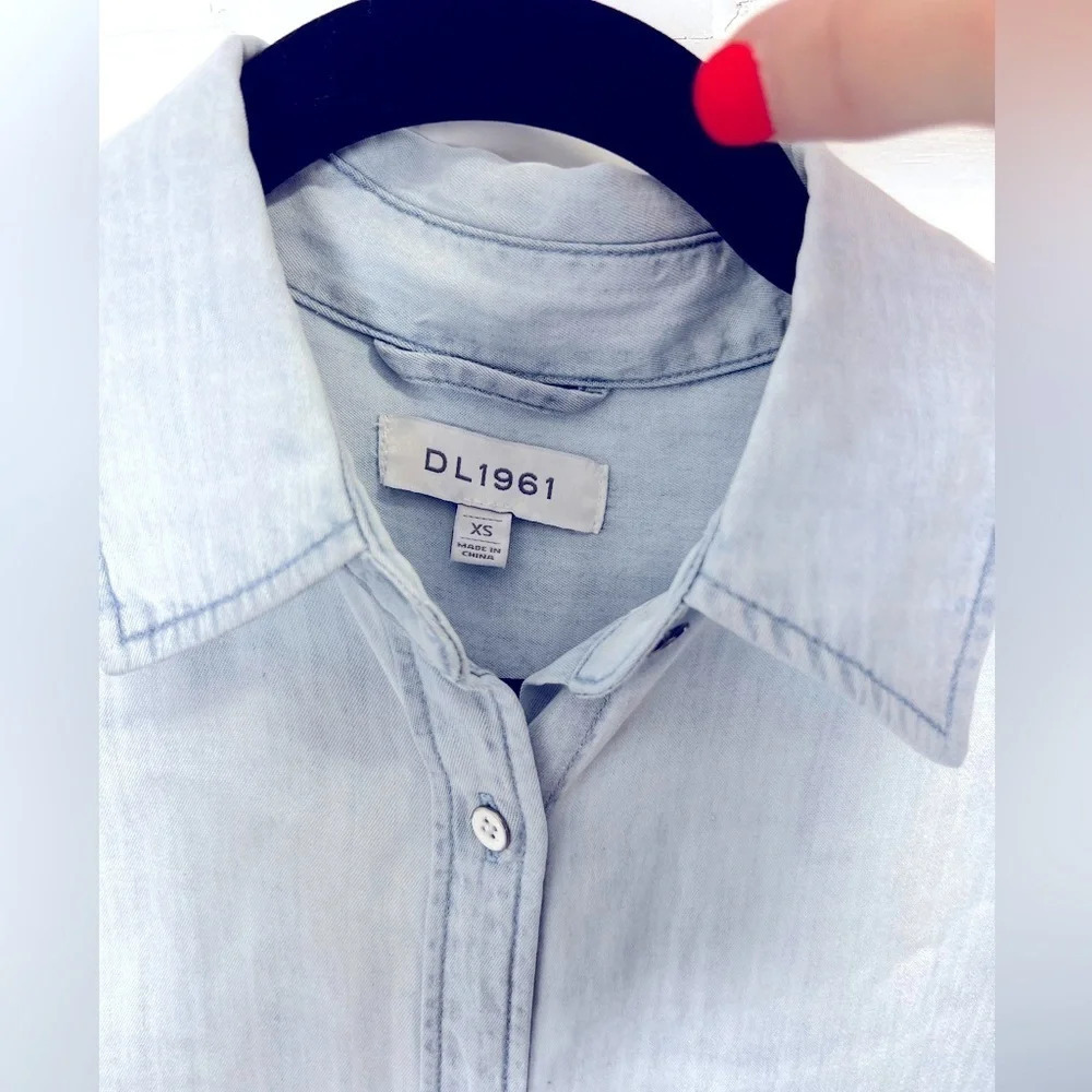 DL1961 size XS excellent like-new condition chambray button down dress - Picture 5 of 8
